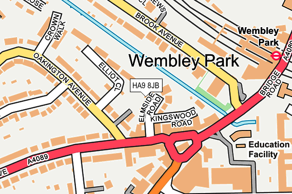HA9 8JB map - OS OpenMap – Local (Ordnance Survey)
