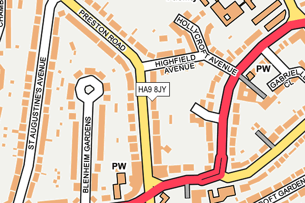 HA9 8JY map - OS OpenMap – Local (Ordnance Survey) HA9 8JY map - OS OpenMap – Local (Ordnance Survey)