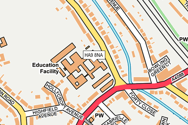HA9 8NA map - OS OpenMap – Local (Ordnance Survey) HA9 8NA map - OS OpenMap – Local (Ordnance Survey)