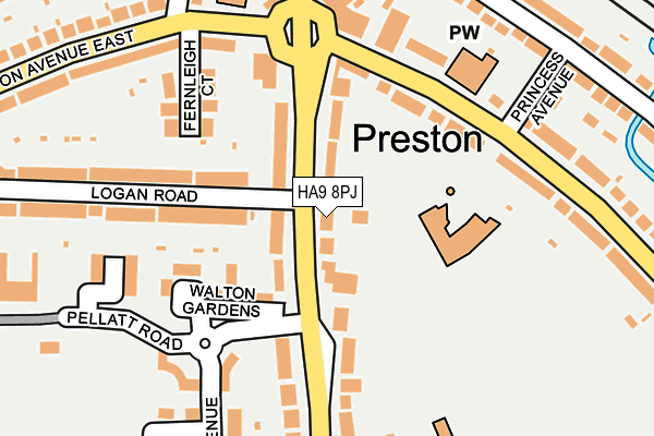 HA9 8PJ map - OS OpenMap – Local (Ordnance Survey)