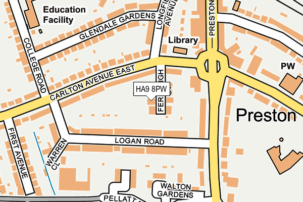 HA9 8PW map - OS OpenMap – Local (Ordnance Survey) HA9 8PW map - OS OpenMap – Local (Ordnance Survey)