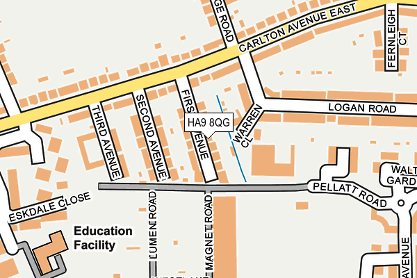 HA9 8QG map - OS OpenMap – Local (Ordnance Survey)