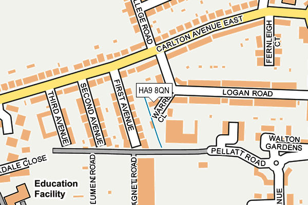 HA9 8QN map - OS OpenMap – Local (Ordnance Survey)