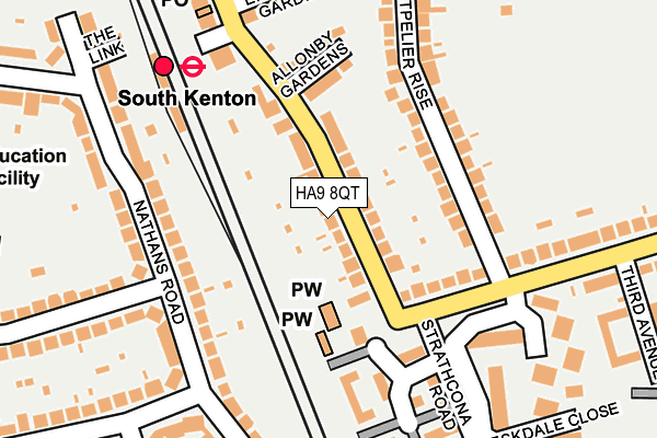 HA9 8QT map - OS OpenMap – Local (Ordnance Survey)