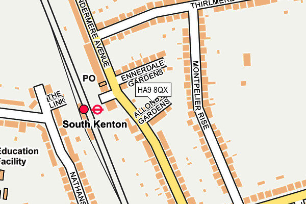 HA9 8QX map - OS OpenMap – Local (Ordnance Survey)