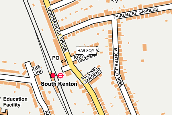 HA9 8QY map - OS OpenMap – Local (Ordnance Survey)