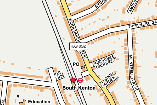 HA9 8QZ map - OS OpenMap – Local (Ordnance Survey)