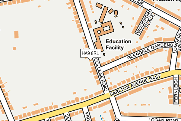 HA9 8RL map - OS OpenMap – Local (Ordnance Survey) HA9 8RL map - OS OpenMap – Local (Ordnance Survey)