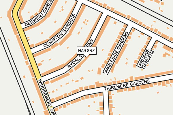 HA9 8RZ map - OS OpenMap – Local (Ordnance Survey) HA9 8RZ map - OS OpenMap – Local (Ordnance Survey)