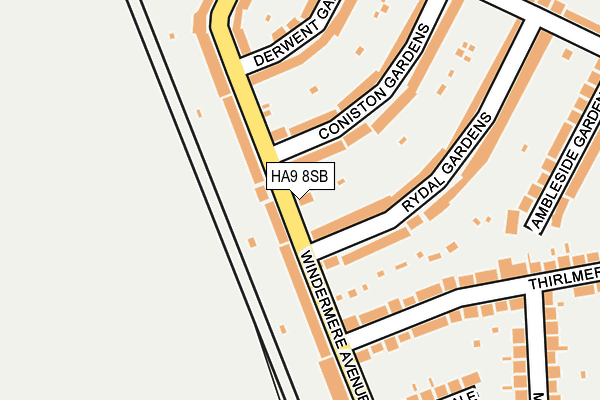 HA9 8SB map - OS OpenMap – Local (Ordnance Survey) HA9 8SB map - OS OpenMap – Local (Ordnance Survey)