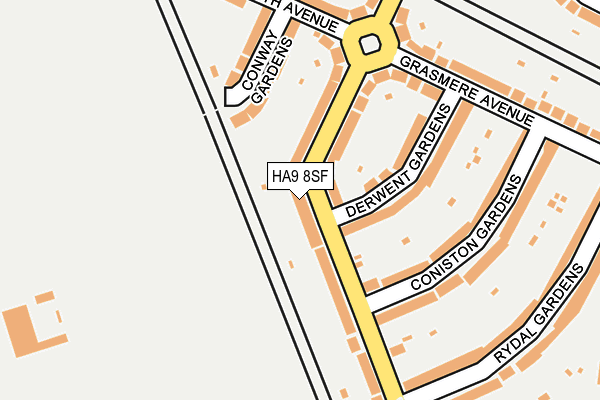 HA9 8SF map - OS OpenMap – Local (Ordnance Survey) HA9 8SF map - OS OpenMap – Local (Ordnance Survey)