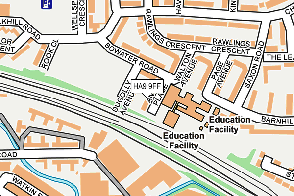 HA9 9FF map - OS OpenMap – Local (Ordnance Survey) HA9 9FF map - OS OpenMap – Local (Ordnance Survey)