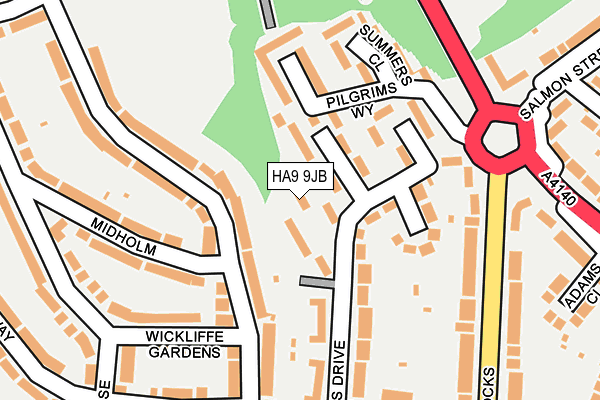HA9 9JB map - OS OpenMap – Local (Ordnance Survey) HA9 9JB map - OS OpenMap – Local (Ordnance Survey)