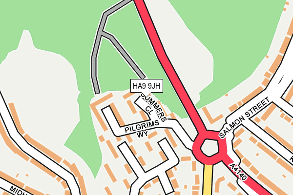 HA9 9JH map - OS OpenMap – Local (Ordnance Survey) HA9 9JH map - OS OpenMap – Local (Ordnance Survey)