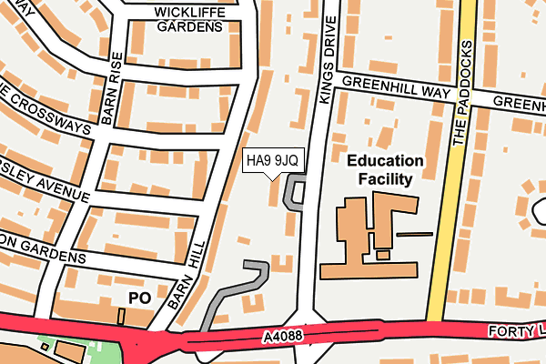 HA9 9JQ map - OS OpenMap – Local (Ordnance Survey) HA9 9JQ map - OS OpenMap – Local (Ordnance Survey)