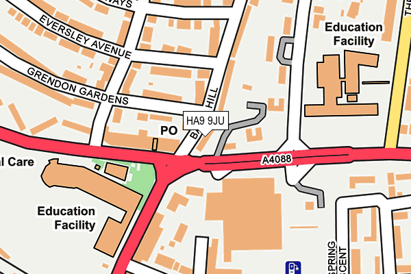 HA9 9JU map - OS OpenMap – Local (Ordnance Survey) HA9 9JU map - OS OpenMap – Local (Ordnance Survey)