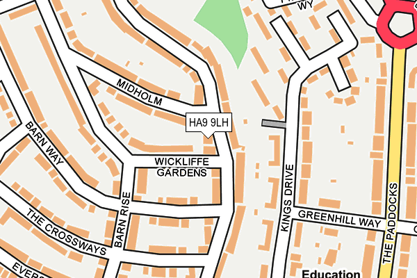 HA9 9LH map - OS OpenMap – Local (Ordnance Survey) HA9 9LH map - OS OpenMap – Local (Ordnance Survey)