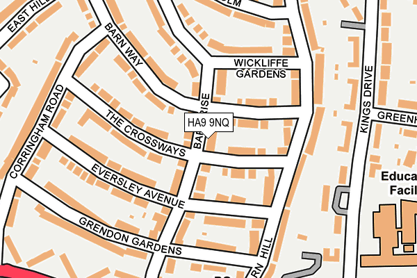 HA9 9NQ map - OS OpenMap – Local (Ordnance Survey) HA9 9NQ map - OS OpenMap – Local (Ordnance Survey)