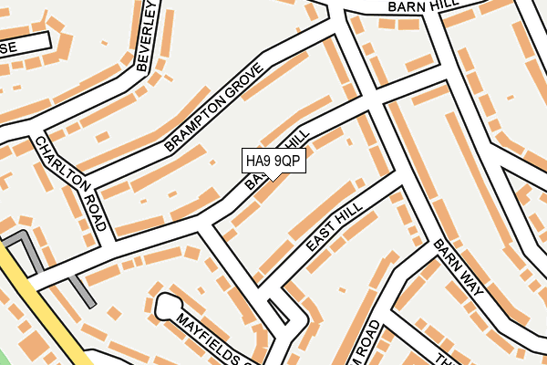 HA9 9QP map - OS OpenMap – Local (Ordnance Survey) HA9 9QP map - OS OpenMap – Local (Ordnance Survey)