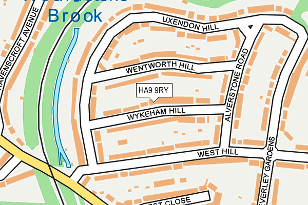 HA9 9RY map - OS OpenMap – Local (Ordnance Survey)