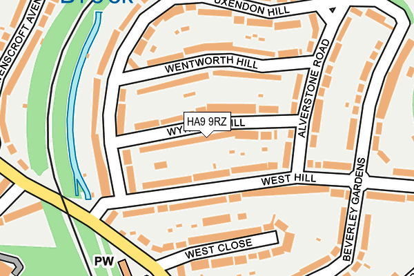 HA9 9RZ map - OS OpenMap – Local (Ordnance Survey) HA9 9RZ map - OS OpenMap – Local (Ordnance Survey)
