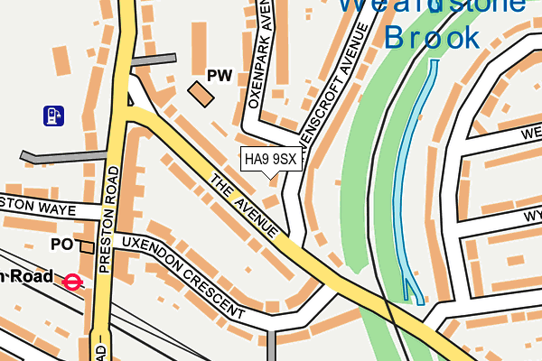 HA9 9SX map - OS OpenMap – Local (Ordnance Survey) HA9 9SX map - OS OpenMap – Local (Ordnance Survey)