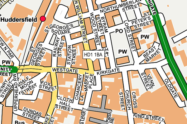 HD1 1BA map - OS OpenMap – Local (Ordnance Survey) HD1 1BA map - OS OpenMap – Local (Ordnance Survey)