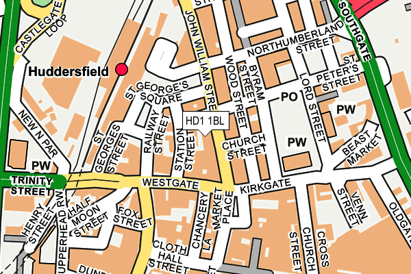 HD1 1BL map - OS OpenMap – Local (Ordnance Survey) HD1 1BL map - OS OpenMap – Local (Ordnance Survey)