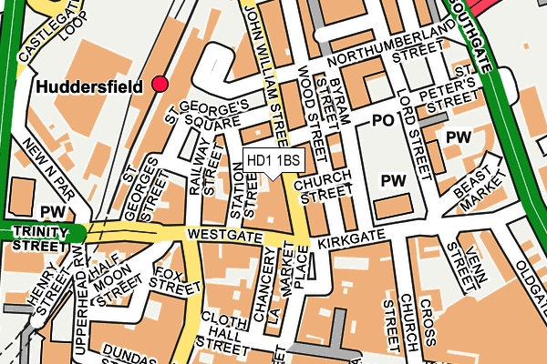 HD1 1BS map - OS OpenMap – Local (Ordnance Survey) HD1 1BS map - OS OpenMap – Local (Ordnance Survey)