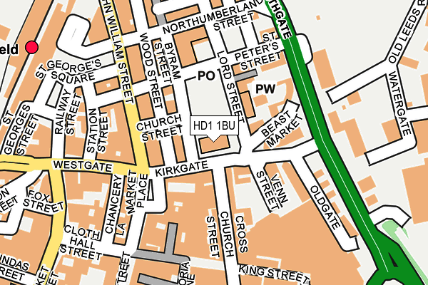 HD1 1BU map - OS OpenMap – Local (Ordnance Survey) HD1 1BU map - OS OpenMap – Local (Ordnance Survey)
