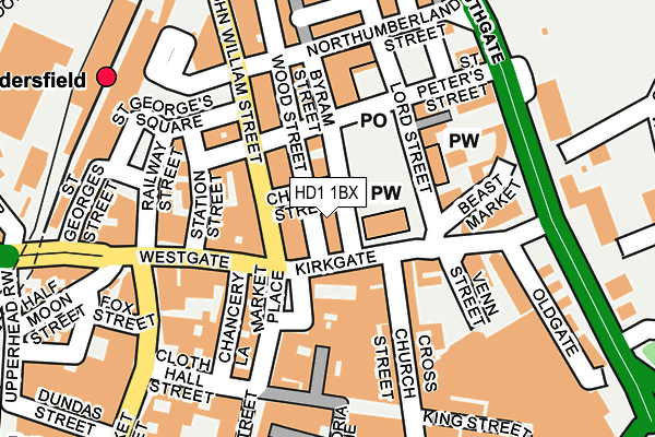 HD1 1BX map - OS OpenMap – Local (Ordnance Survey) HD1 1BX map - OS OpenMap – Local (Ordnance Survey)