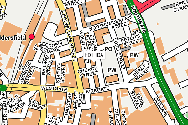 HD1 1DA map - OS OpenMap – Local (Ordnance Survey) HD1 1DA map - OS OpenMap – Local (Ordnance Survey)