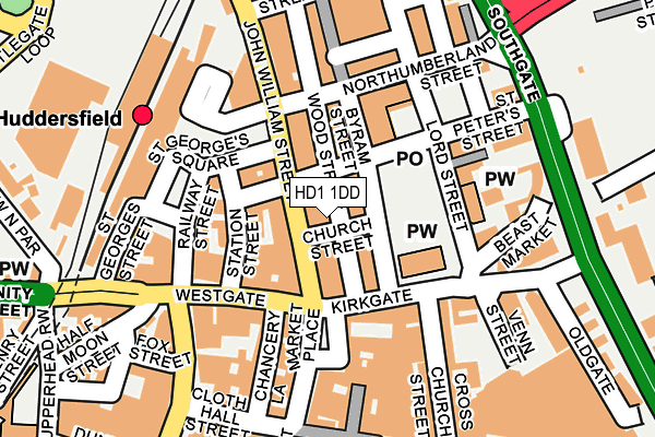 HD1 1DD map - OS OpenMap – Local (Ordnance Survey) HD1 1DD map - OS OpenMap – Local (Ordnance Survey)