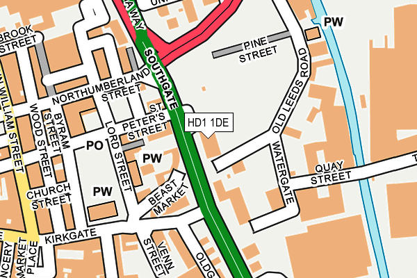 HD1 1DE map - OS OpenMap – Local (Ordnance Survey) HD1 1DE map - OS OpenMap – Local (Ordnance Survey)