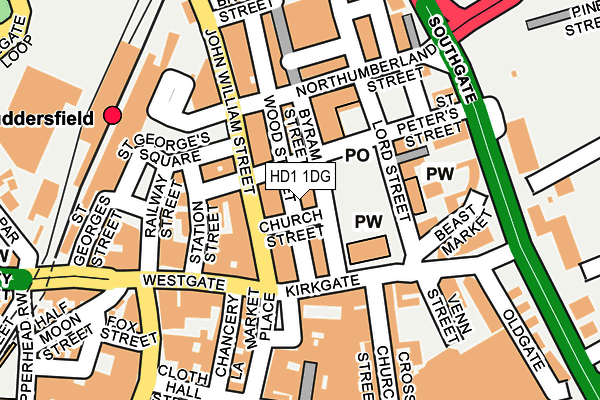 HD1 1DG map - OS OpenMap – Local (Ordnance Survey) HD1 1DG map - OS OpenMap – Local (Ordnance Survey)