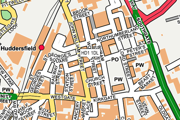HD1 1DL map - OS OpenMap – Local (Ordnance Survey) HD1 1DL map - OS OpenMap – Local (Ordnance Survey)