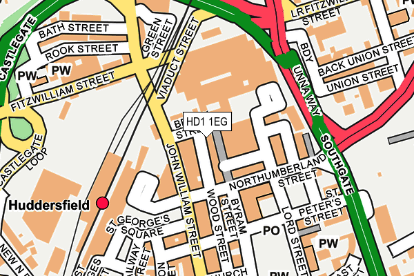HD1 1EG map - OS OpenMap – Local (Ordnance Survey) HD1 1EG map - OS OpenMap – Local (Ordnance Survey)