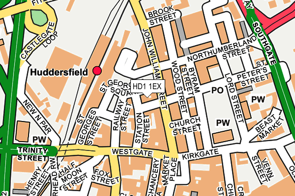 HD1 1EX map - OS OpenMap – Local (Ordnance Survey) HD1 1EX map - OS OpenMap – Local (Ordnance Survey)
