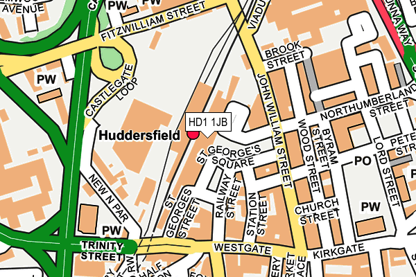 HD1 1JB map - OS OpenMap – Local (Ordnance Survey) HD1 1JB map - OS OpenMap – Local (Ordnance Survey)