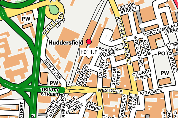 HD1 1JF map - OS OpenMap – Local (Ordnance Survey) HD1 1JF map - OS OpenMap – Local (Ordnance Survey)
