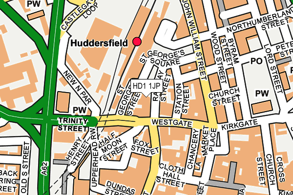 HD1 1JP map - OS OpenMap – Local (Ordnance Survey) HD1 1JP map - OS OpenMap – Local (Ordnance Survey)