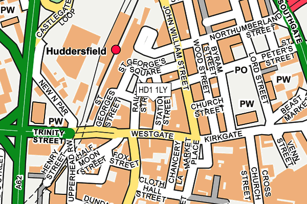 HD1 1LY map - OS OpenMap – Local (Ordnance Survey) HD1 1LY map - OS OpenMap – Local (Ordnance Survey)