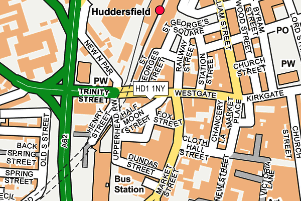 HD1 1NY map - OS OpenMap – Local (Ordnance Survey) HD1 1NY map - OS OpenMap – Local (Ordnance Survey)