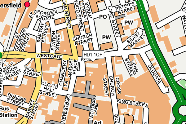 HD1 1QH map - OS OpenMap – Local (Ordnance Survey) HD1 1QH map - OS OpenMap – Local (Ordnance Survey)