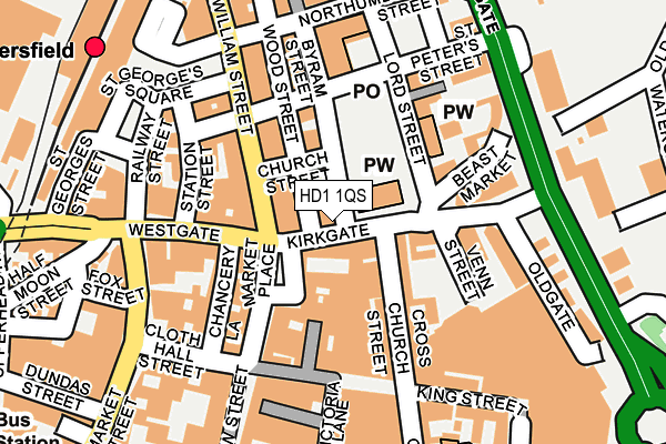 HD1 1QS map - OS OpenMap – Local (Ordnance Survey) HD1 1QS map - OS OpenMap – Local (Ordnance Survey)