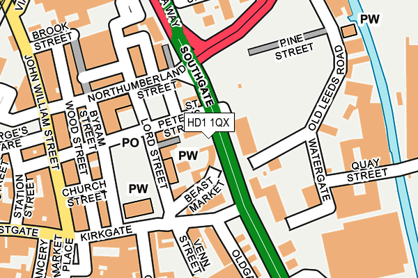 HD1 1QX map - OS OpenMap – Local (Ordnance Survey) HD1 1QX map - OS OpenMap – Local (Ordnance Survey)