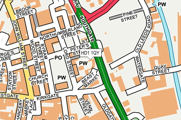 HD1 1QY map - OS OpenMap – Local (Ordnance Survey) HD1 1QY map - OS OpenMap – Local (Ordnance Survey)