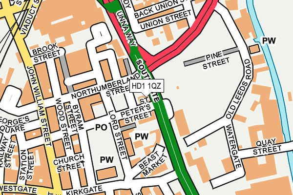 HD1 1QZ map - OS OpenMap – Local (Ordnance Survey) HD1 1QZ map - OS OpenMap – Local (Ordnance Survey)