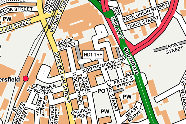 HD1 1RF map - OS OpenMap – Local (Ordnance Survey) HD1 1RF map - OS OpenMap – Local (Ordnance Survey)