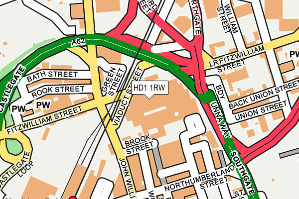 HD1 1RW map - OS OpenMap – Local (Ordnance Survey) HD1 1RW map - OS OpenMap – Local (Ordnance Survey)